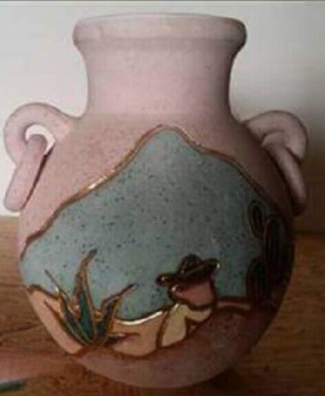 Ceramica Gardiel 24k Gold Mexico Pottery Vase EXCELLENT Condition