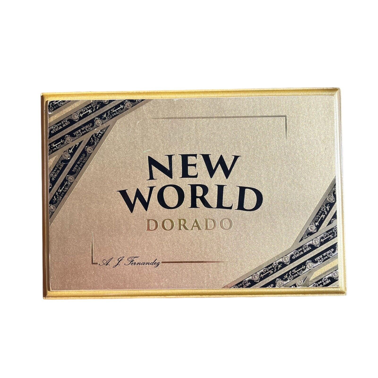 Empty New World Dorado Cigar Box 10” x 7” x 2”