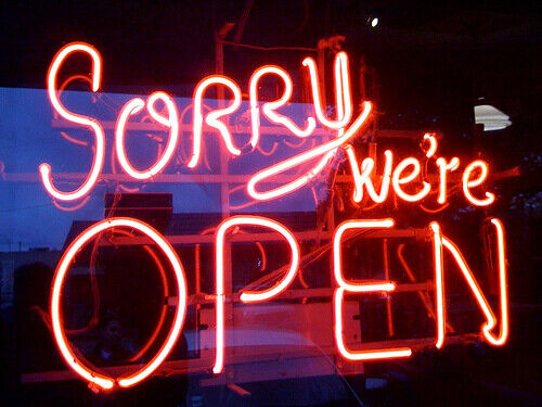Sorry Were Open Neon Sign Light Beer Bar Pub Wall Hanging Visual Artwork 24\