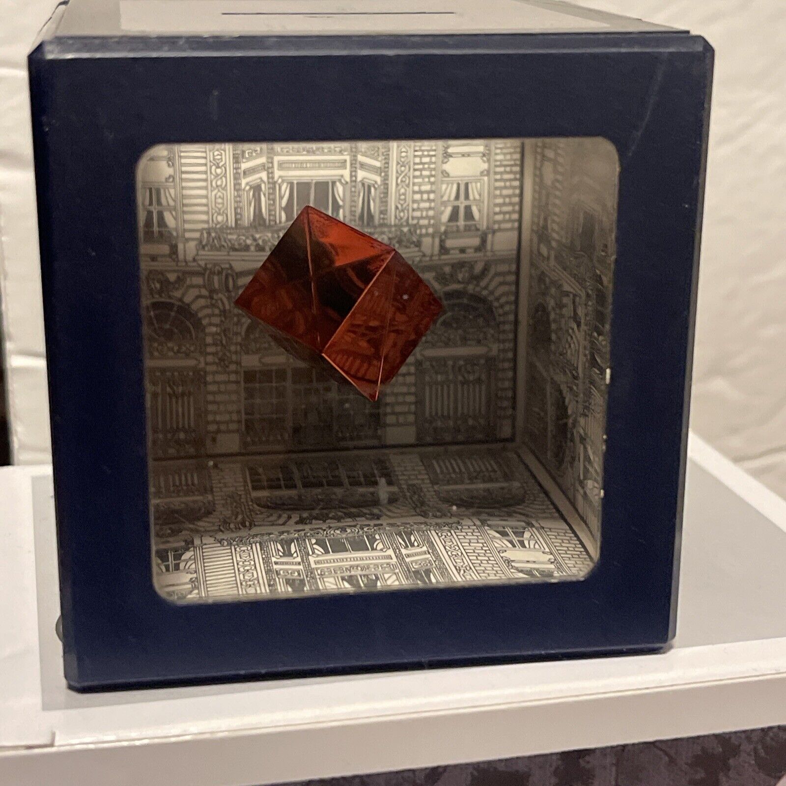 Vintage 1989 Tenyo Art Bank Disappearing Coin Red Cube - Japan  