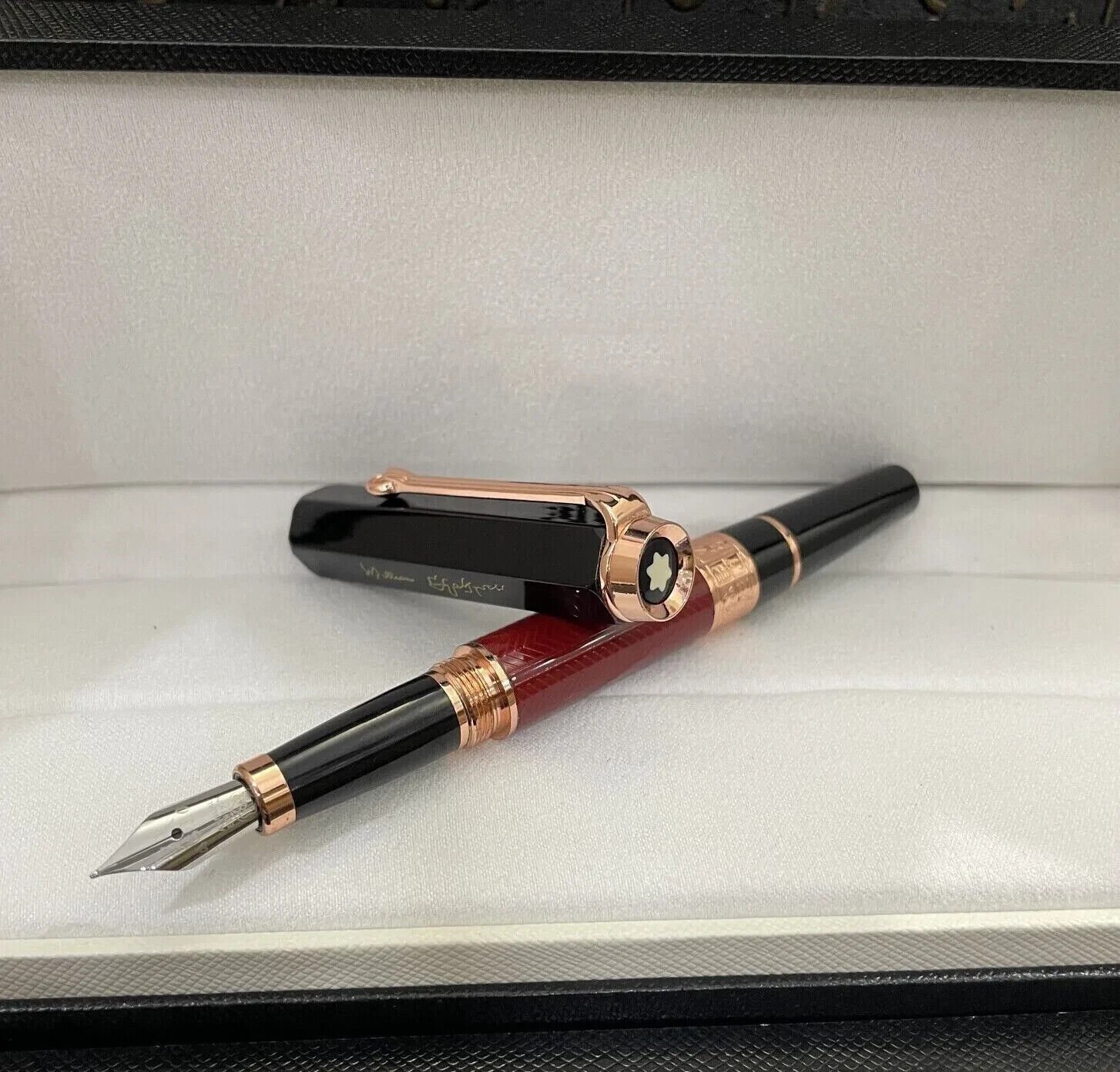 Luxury New Great Writers Series Red+Rose Gold Color 0.7mm Fountain Pen