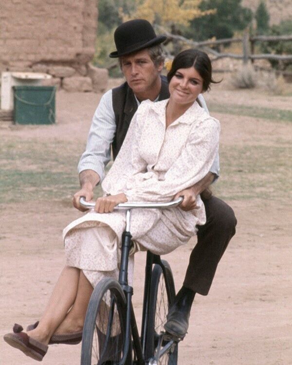 Butch Cassidy & Sundance Kid Paul Newman Katharine Ross on bicycle 8x10 Photo