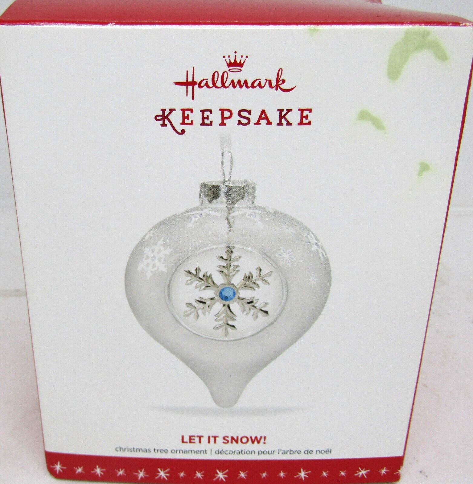 2016 Hallmark Christmas Glass Keepsake ORNAMENT Let it Snow Snowflake .