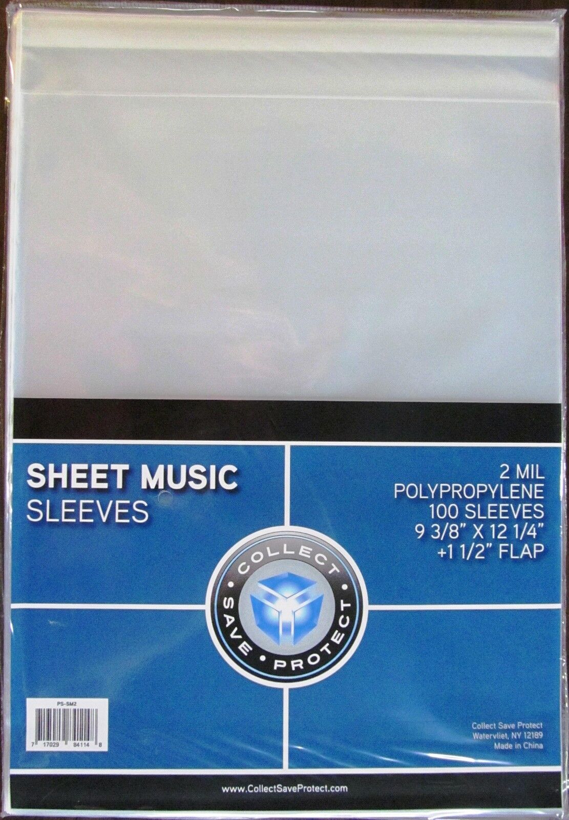 1000 CSP SHEET MUSIC SIZE SLEEVES COVERS W/RESEAL FLAP 9 3/8X12 1/4 + 1.5\