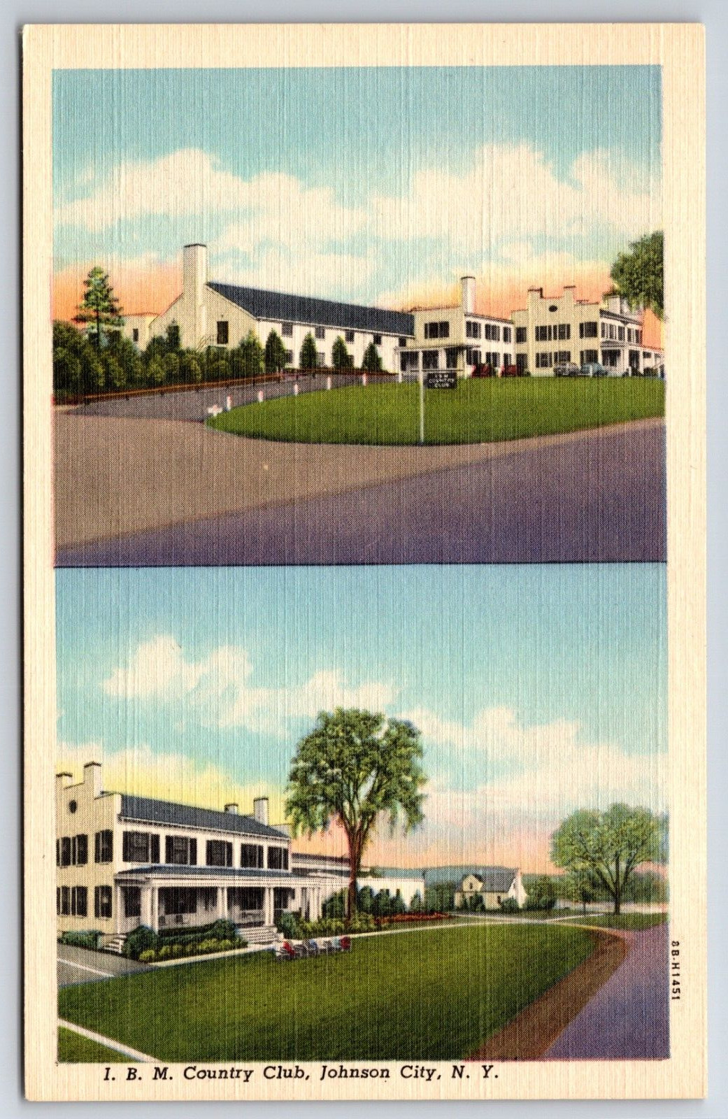 I.B.M. Country Club Multi View c1948 Johnson City New York CURT TEICH Postcard