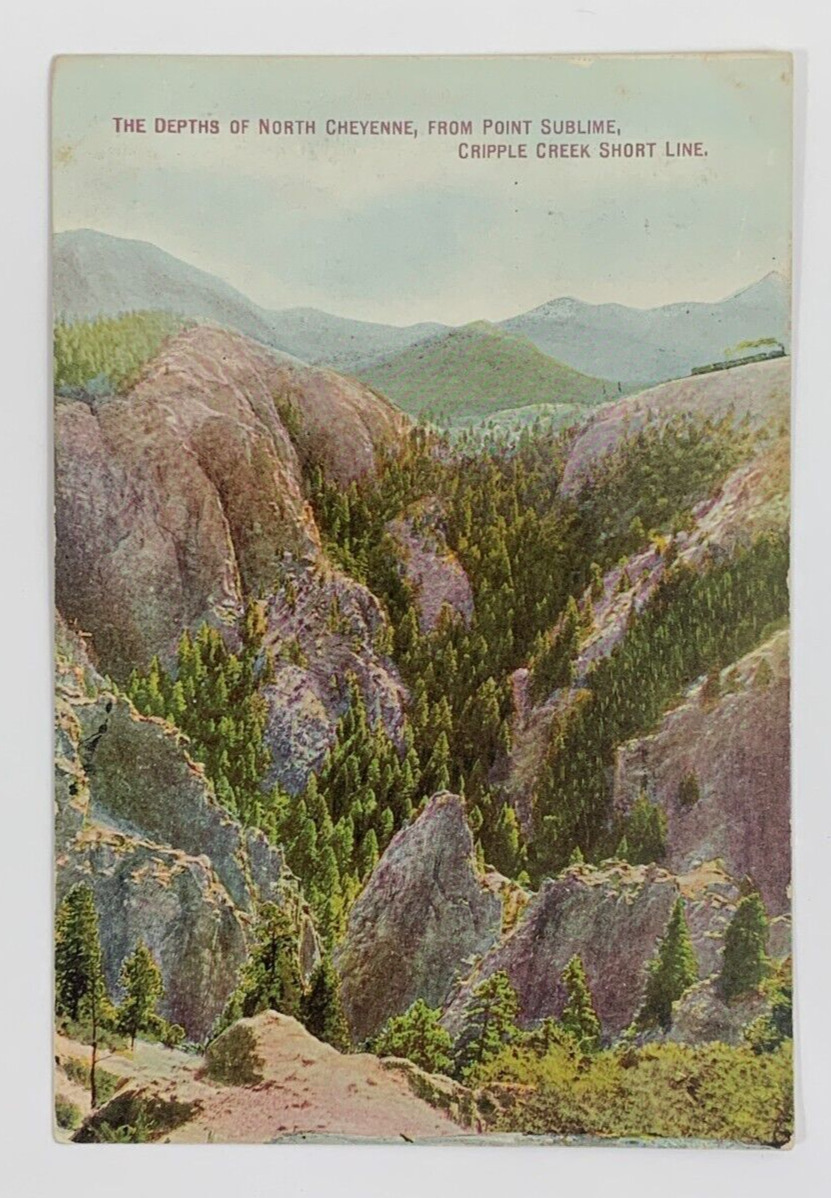 Depths of North Cheyenne Point Sublime Cripple Creek Short Line Postcard 1910