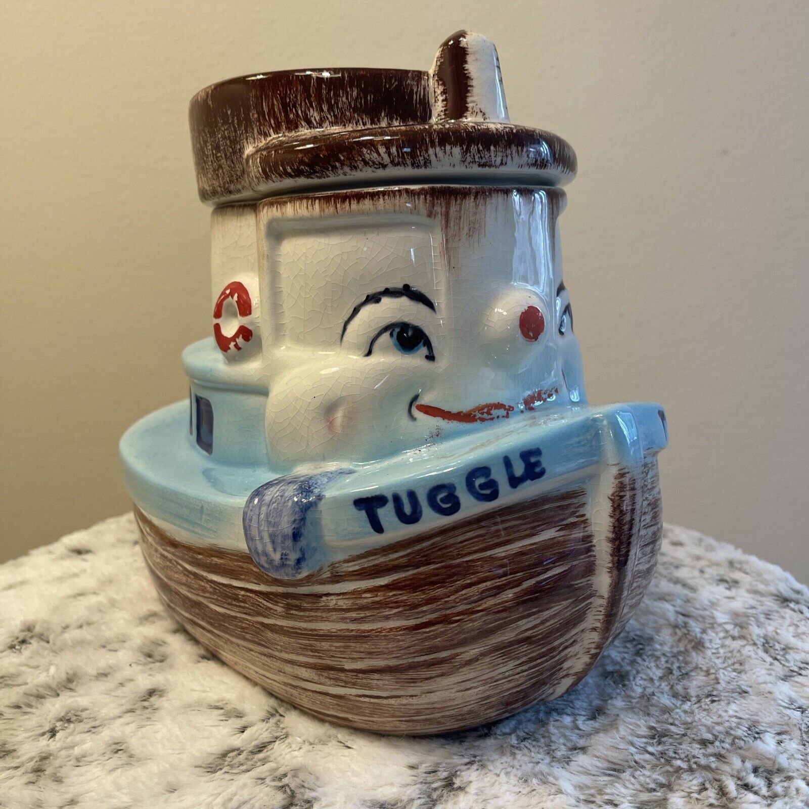Vintage Tuggle the Tugboat Cookie Jar Sierra Vista California 1940s - 1950s
