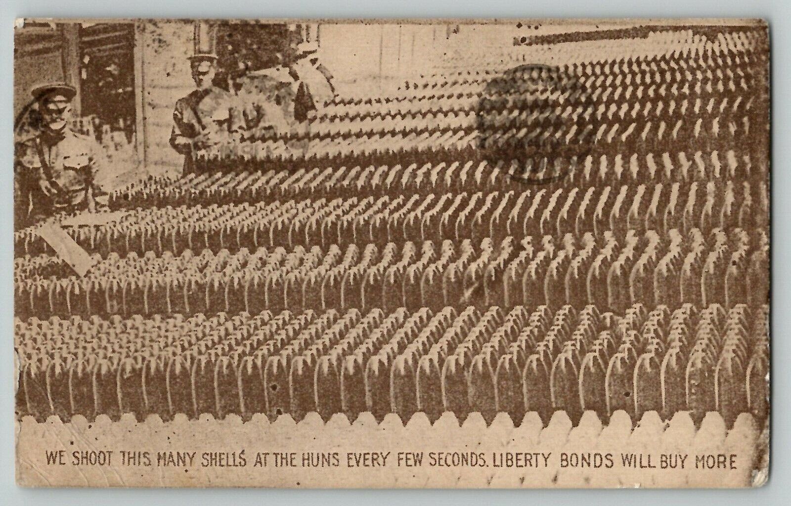 c 1910's Ammo WWI Liberty Bonds Soldiers Base Censor Stamp RARE Vintage Postcard