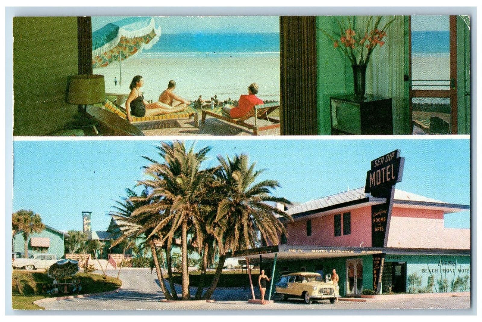 c1940\'s Daytona Tourist Park Multiview Entrance Holly Hill Florida FL Postcard