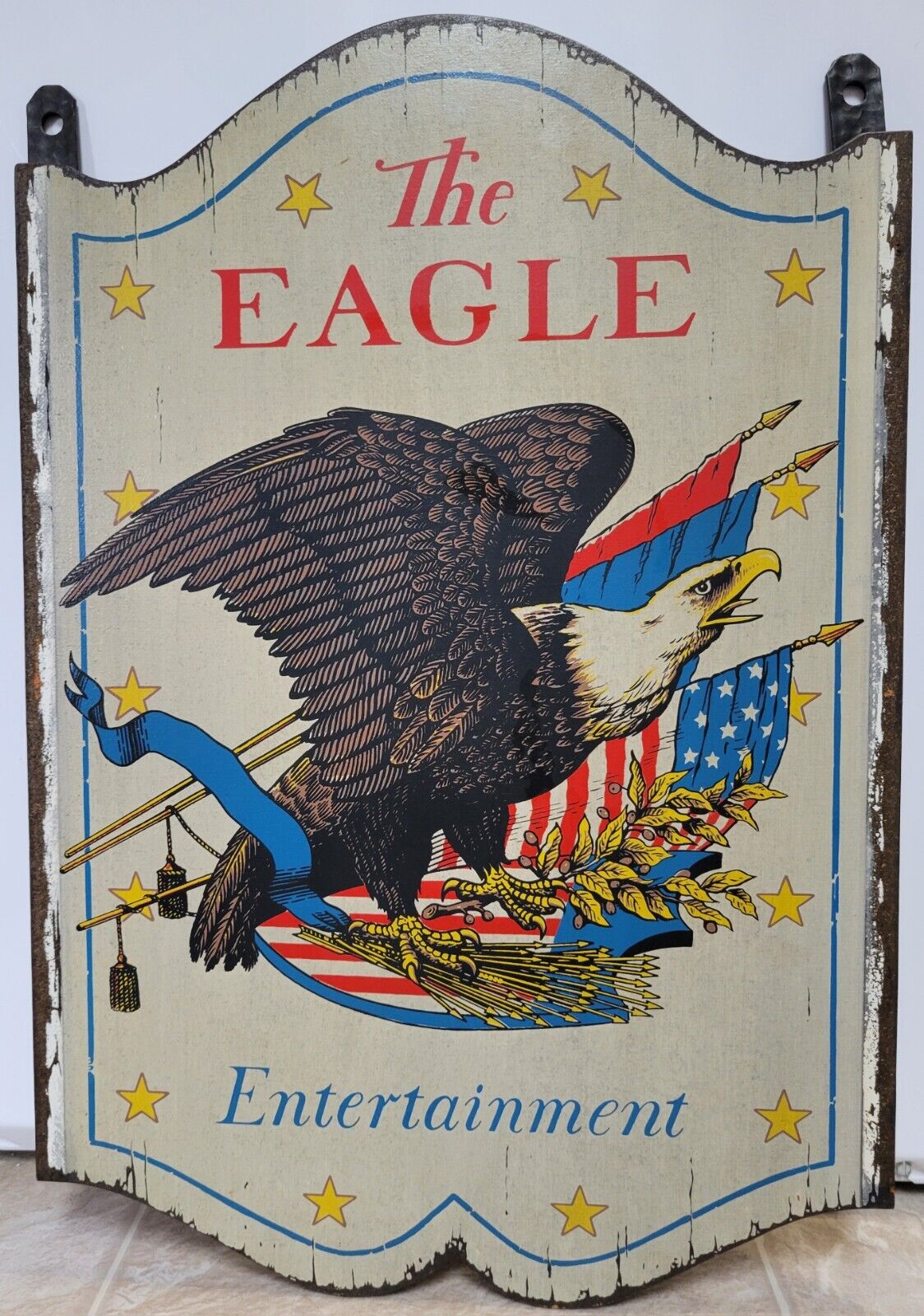 The Eagle Entertainment 67 Yorkraft Inc. Penn Wood Hanging Sign  Americana