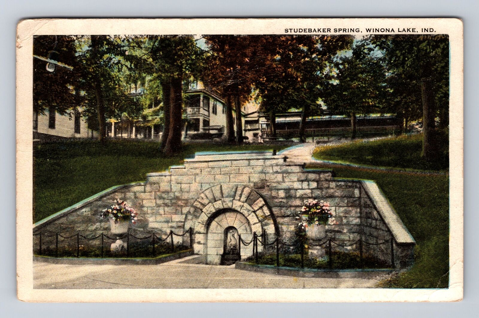 Winona Lake IN-Indiana, Studebaker Spring, Antique, Vintage c1922 Postcard