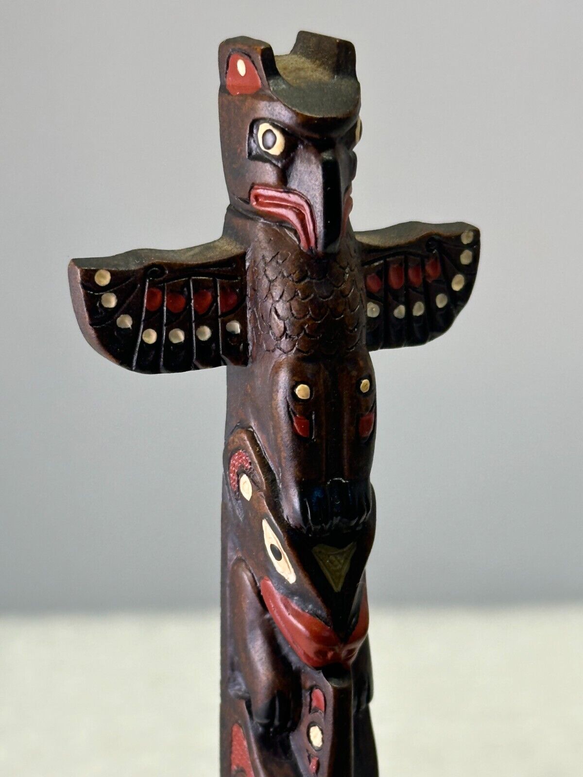 BOMA Canada Small Resin Totem Pole Native American Souvenir Ornament 6\