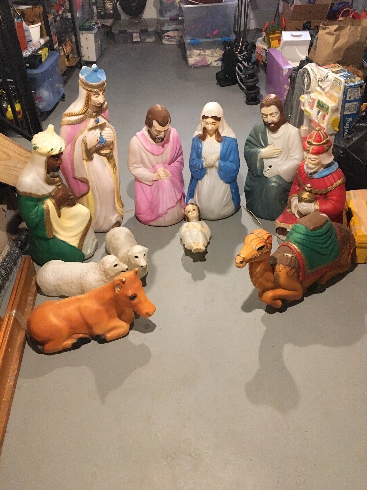 Vintage Empire Nativity Scene Set - 11 Piece Christmas Blow Molds- Trade  *Read*
