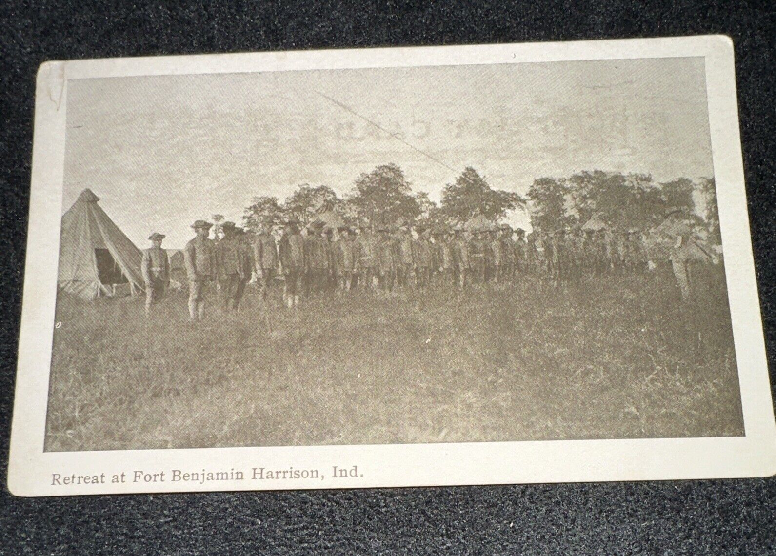 Soldier Retreat Fort Benjamin Harrison Indiana RPPC WWI Postcard Rare Military