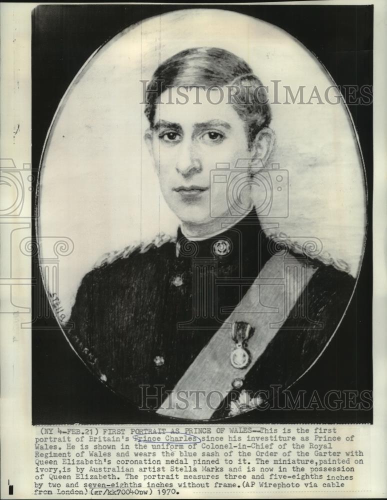 1970 Press Photo First portrait of Prince Charles as Prince of Wales - noa61367