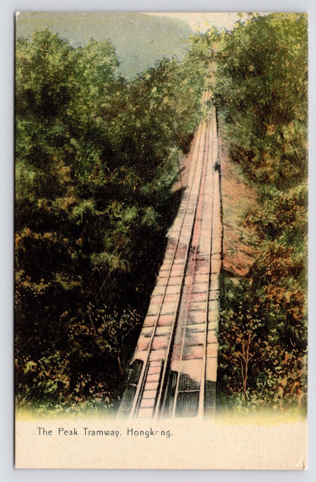 c1910s~Hong Kong China~The Peak Tram~Railway~M. Sternberg~Antique Postcard
