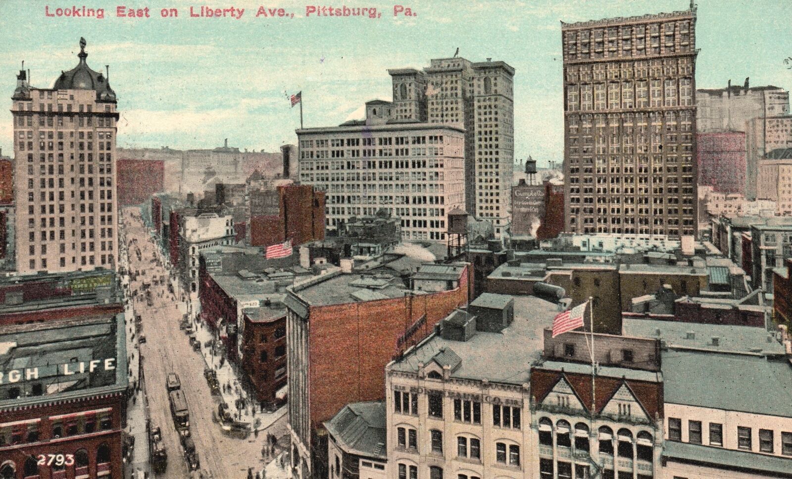 1913 Looking East On Library Avenue Pittsburg Pennsylvania PA Posted Postcard