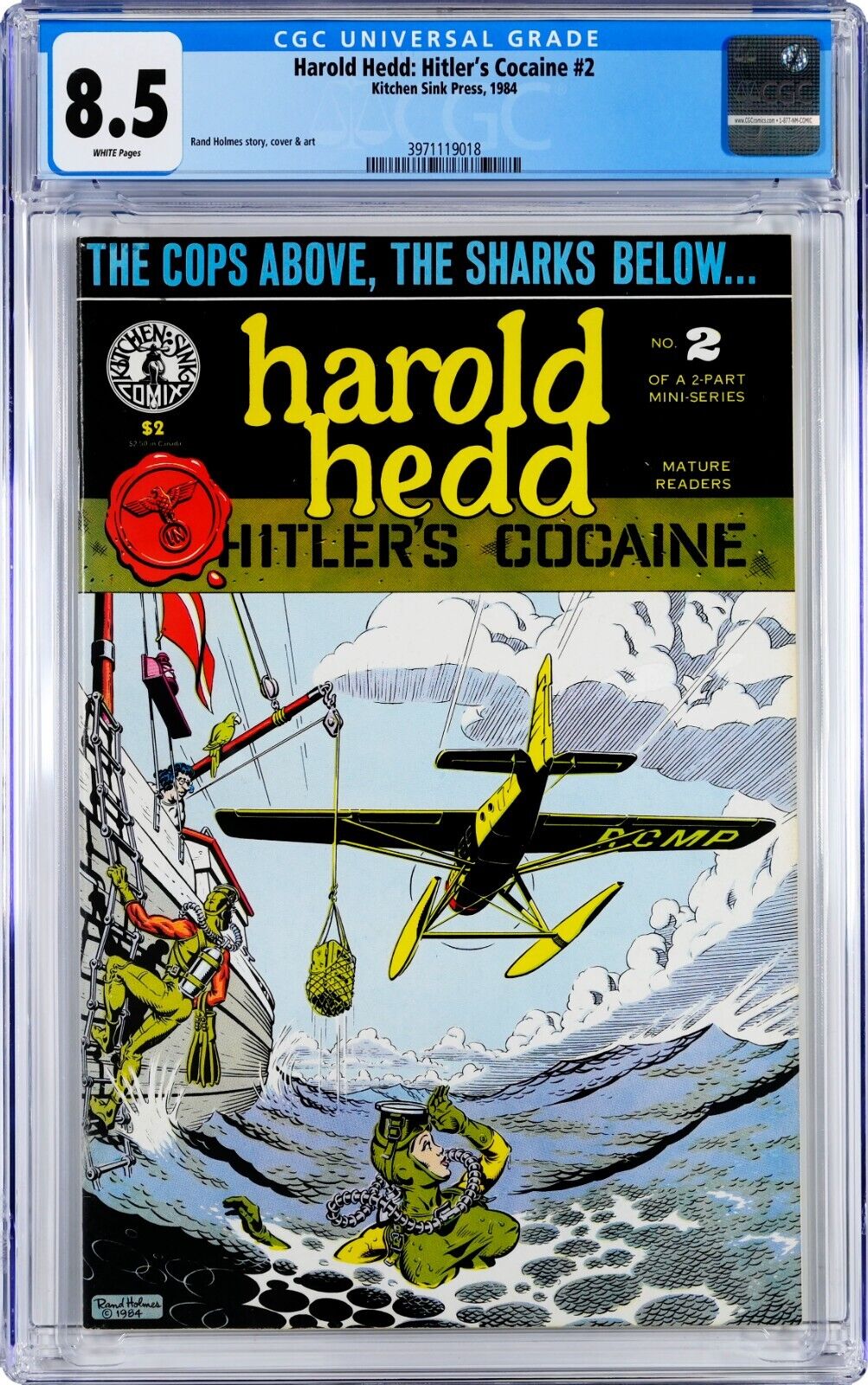 Harold Hedd: Hitler's Cocaine #2 CGC 8.5 (1984, Kitchen Sink Press) Rand Holmes