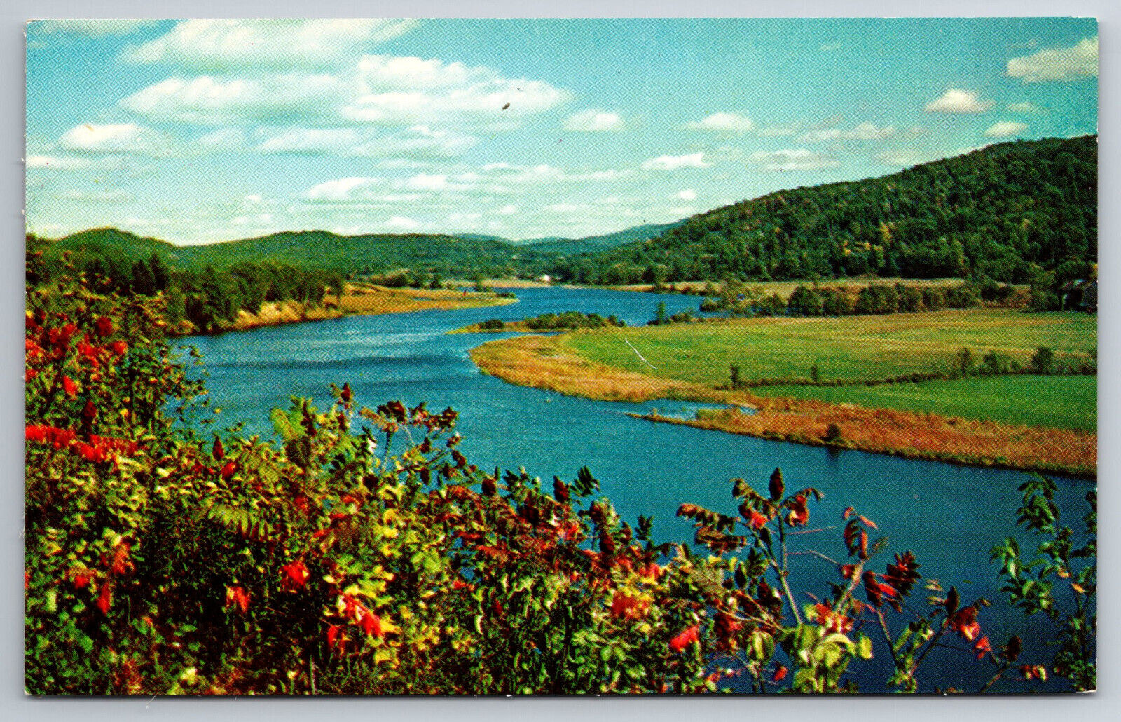 Vintage Postcard VT Route 5 Connecticut River Aerial View Chrome -12754