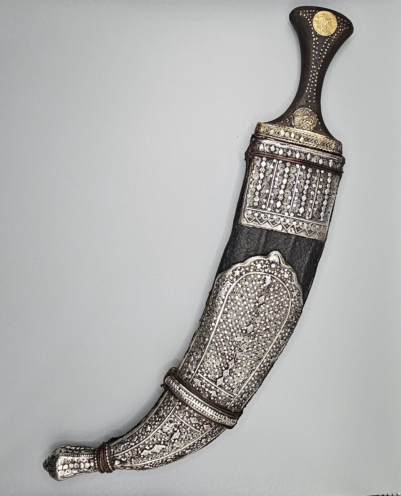 Antique Yemeni Silver Jambiya Dagger Jewish Work