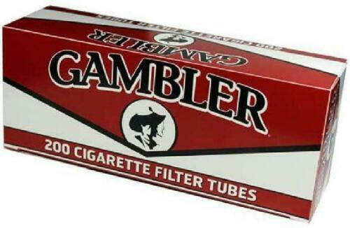 Gambler Regular Full Flavor King Size RYO Cigarette Tubes - 5 Boxes (1000 Tubes)