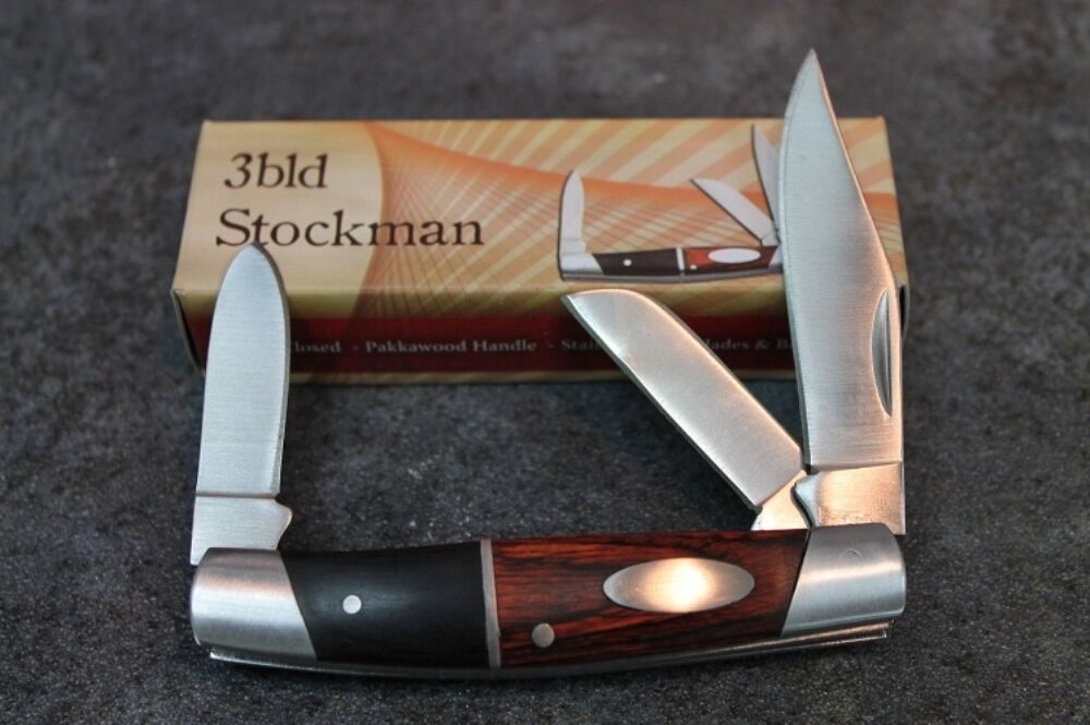 3 Blade Folding Pocket Knife Two Tone Handles NEW - 963-3