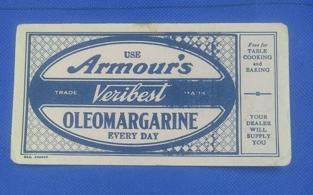 Vintage Armour\'s Veribest Oleomargarine    pink ink blotter