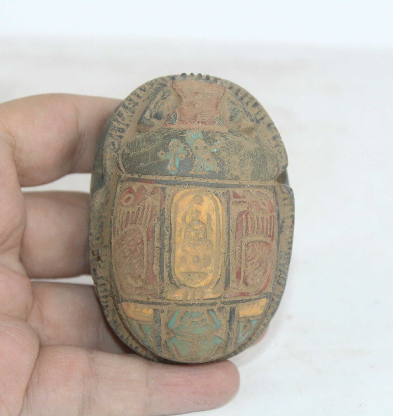 Rare Ancient Pharaonic Carved Stone Scarab Amulet For Protection BC Egyptology