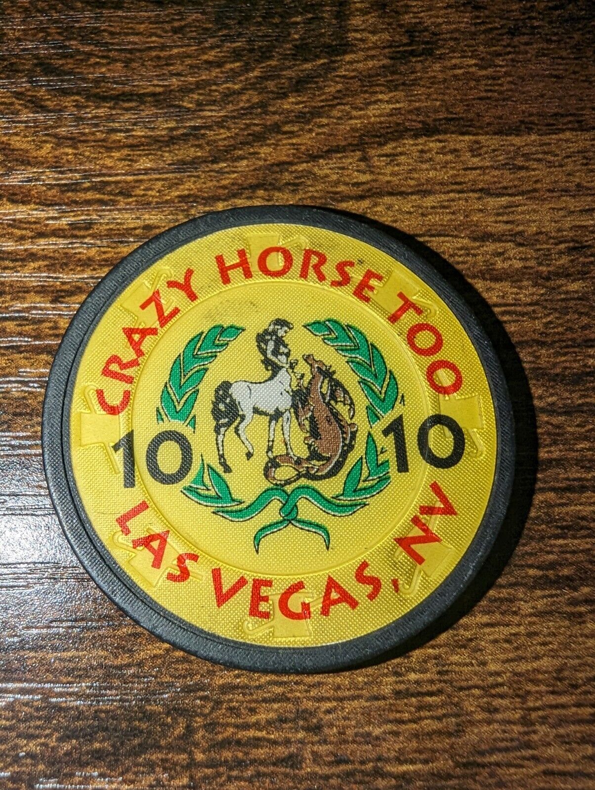 ONE CRAZY HORSE TOO CASINO POKER CHIP $10 CHIP LAS VEGAS TWO 2