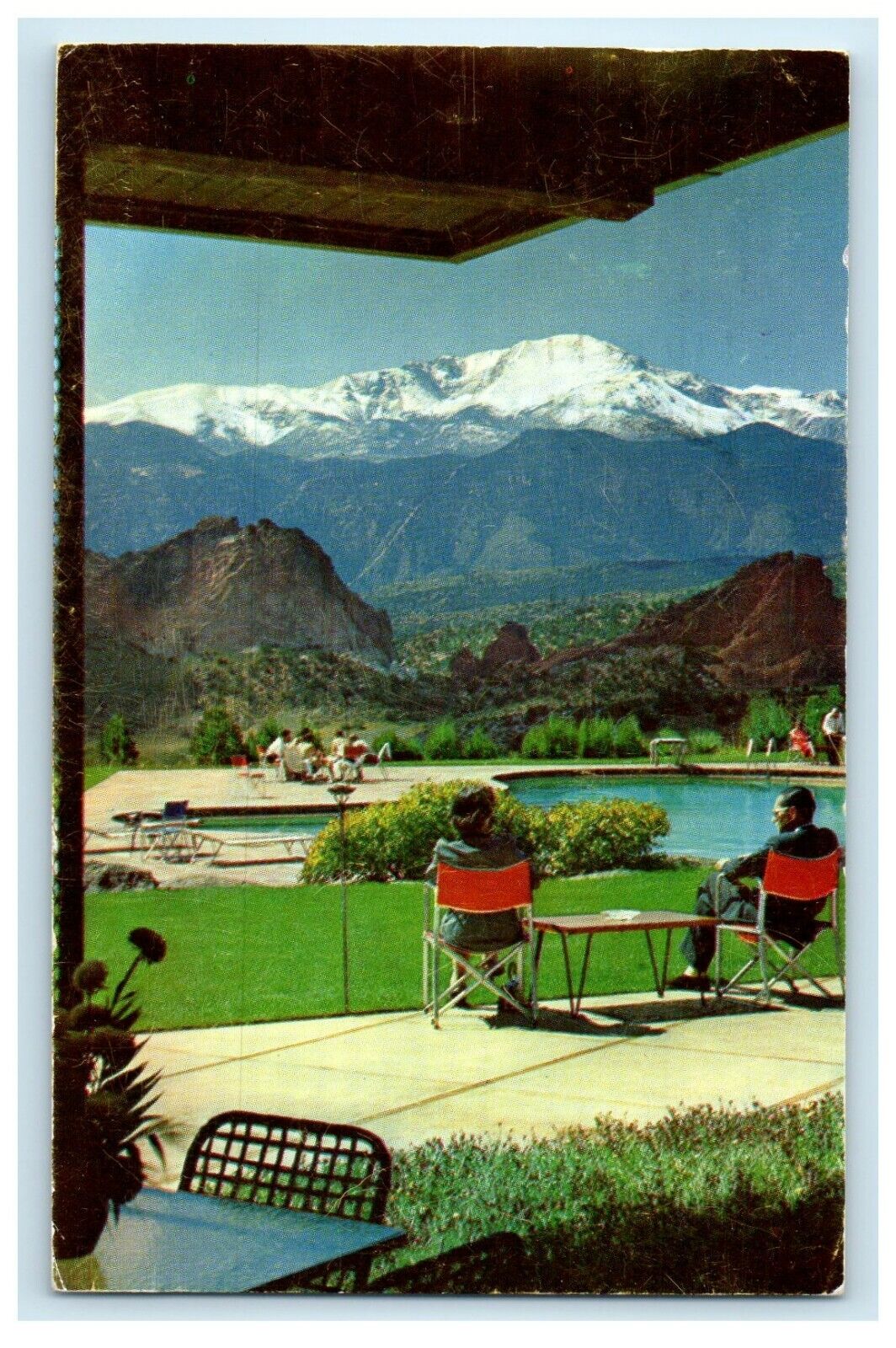 1959 View Of Pikes Peak Gateway Garden Terrace Colorado CO Vintage Postcard