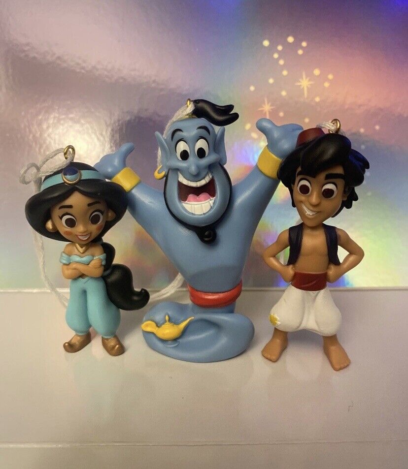 Disney Aladdin Jasmine and Genie Christmas Ornaments