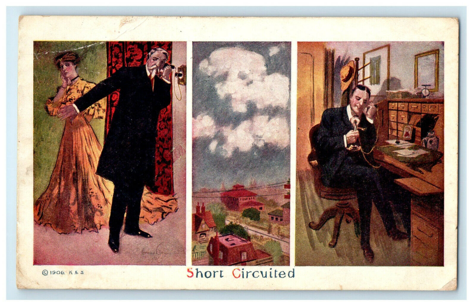 1914 Short Circuited, Strasburg, Virginia VA Posted Antique Postcard