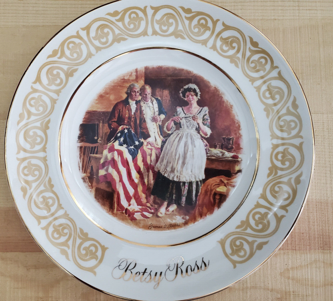 Avon Betsy Ross Plate Patriot Flagmaker By Enoch Wedgwood England Vintage 1973
