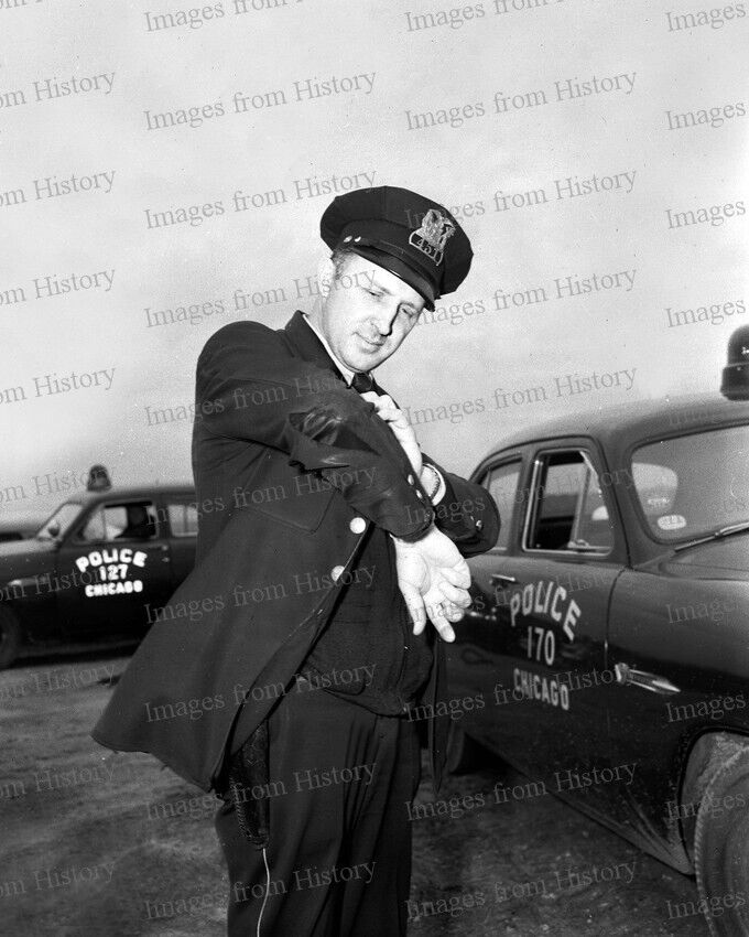 8x10 Print Chicago Police Officer Patrol Cars  127 & 170 Chicago IL 1948 #CPA