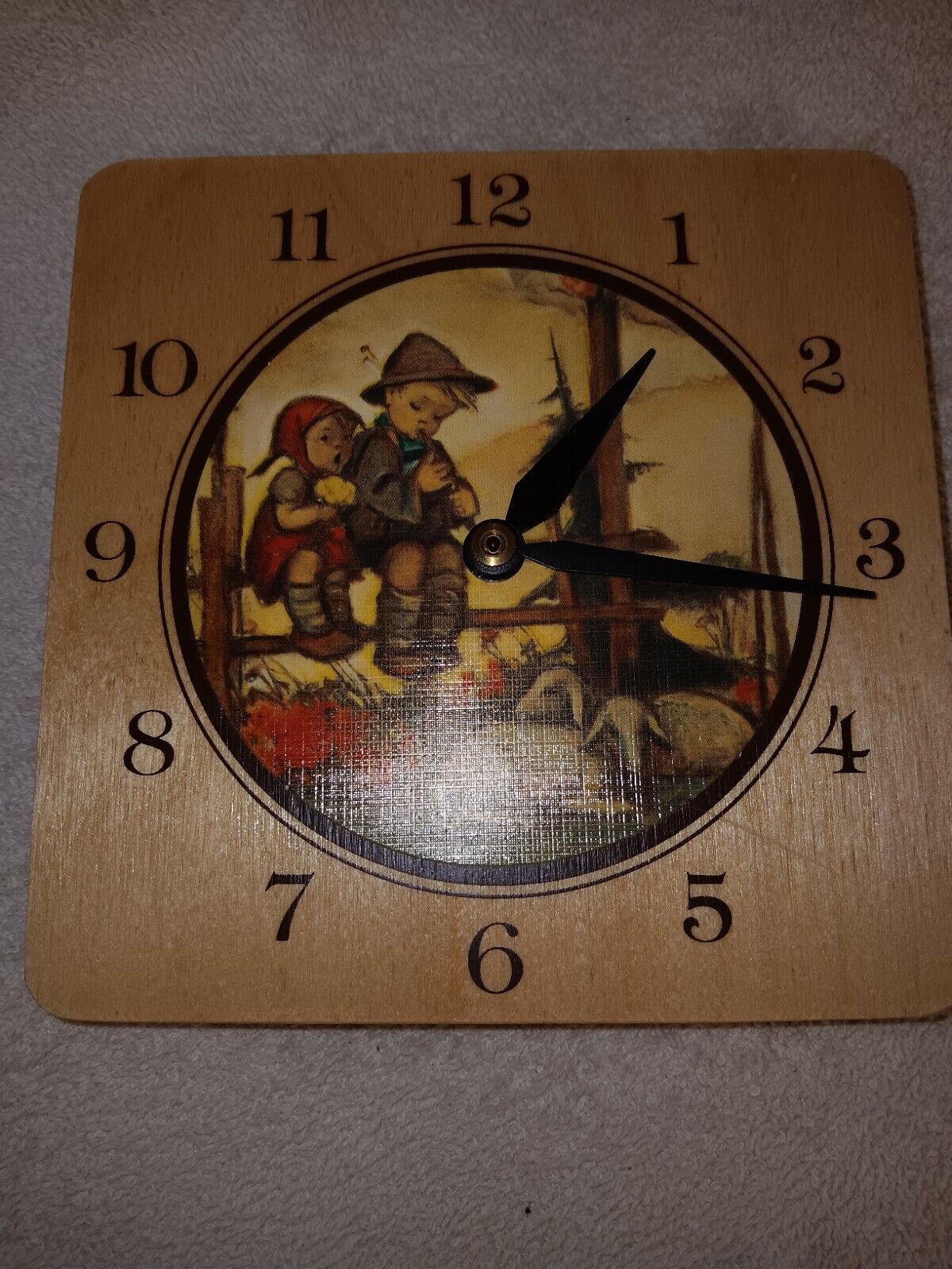Vintage Hummel Wood Clock 5.5 X 5.5