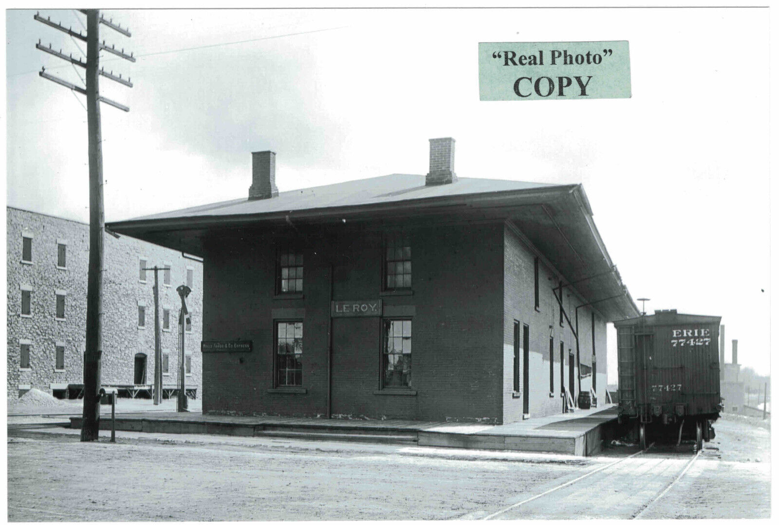 Erie Railroad (Attica Branch)  Depot (train station) at LeRoy, Genesee Co., NY