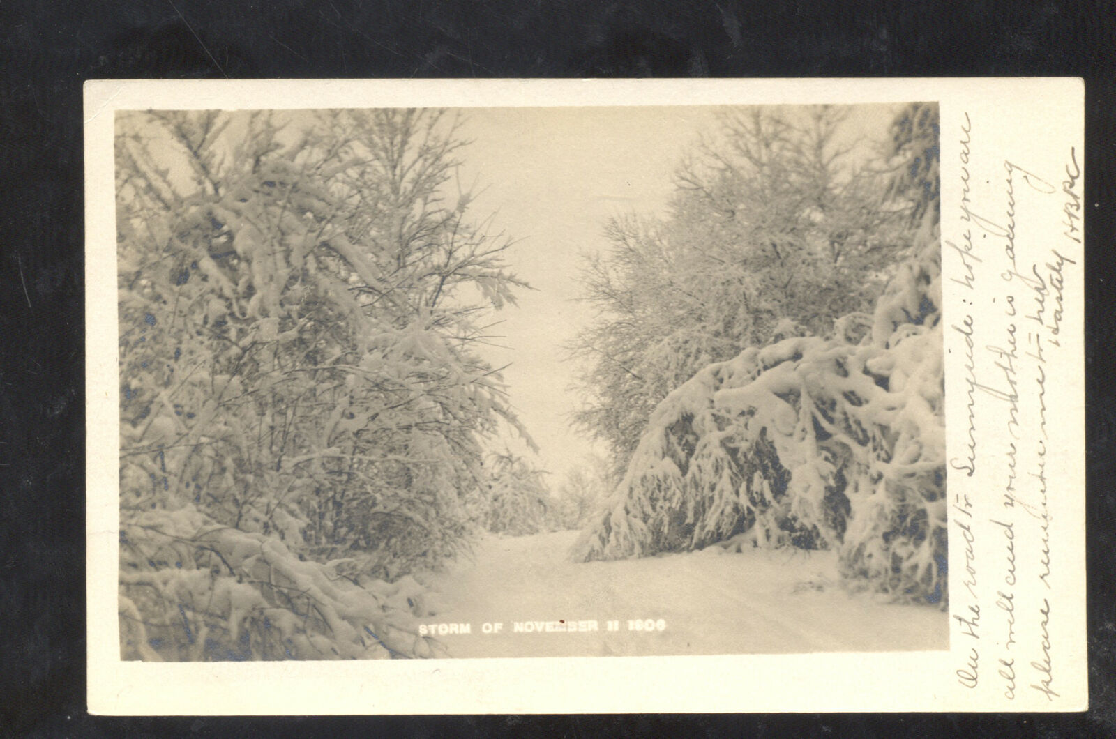 RPPC BRADFORD MINNESOTA 1906 WINTER SNOW BLIZZARD VINTAGE REAL PHOTO POSTCARD