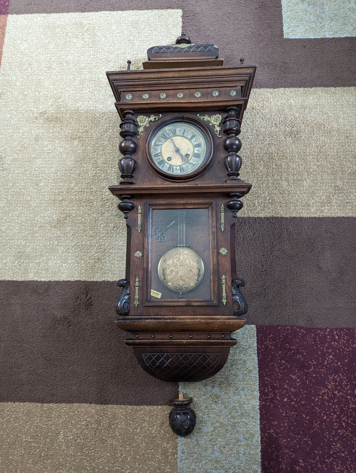 Antique German Kienzle Wall Clock Not Tested