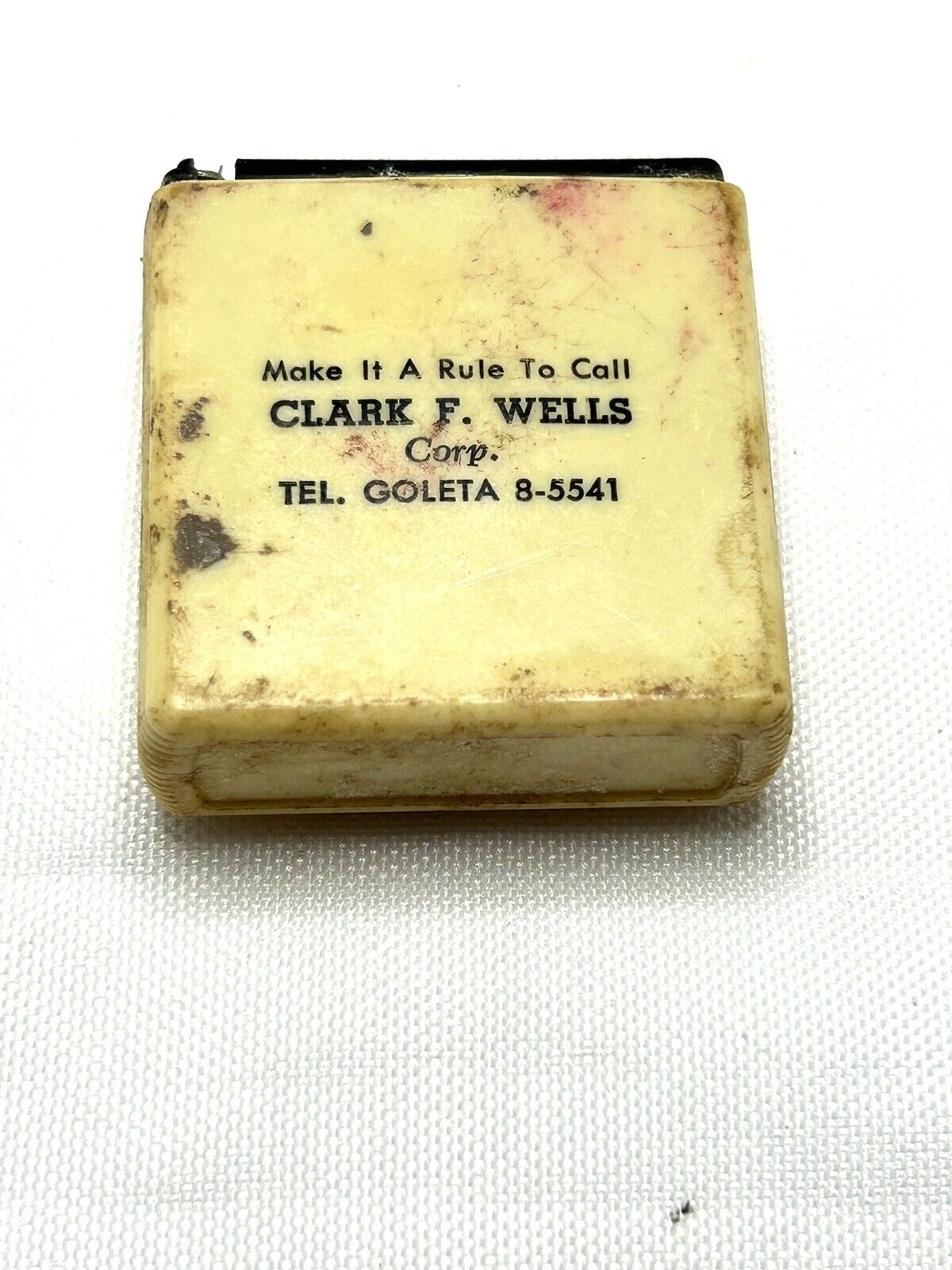 Vintage Old Stanley Mini Measuring Tape Advertising Goleta California USA 🇺🇸