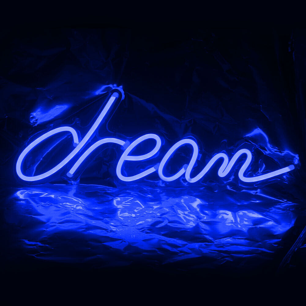 Blue Dream LED Neon Sign Light Man Cave Room Wall Hanging with Dimmer Nightlight