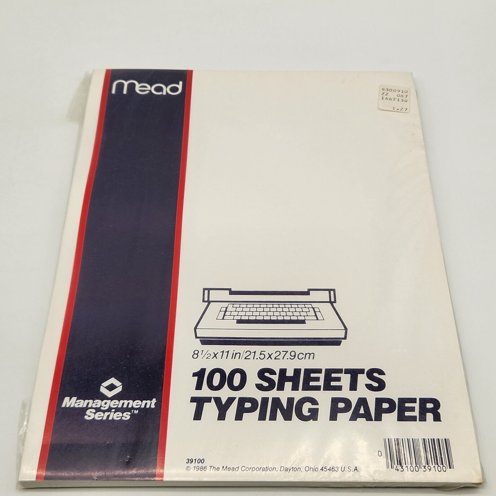 100 Sheets 1986 Mead Management Series Typing Paper 8 1/2\