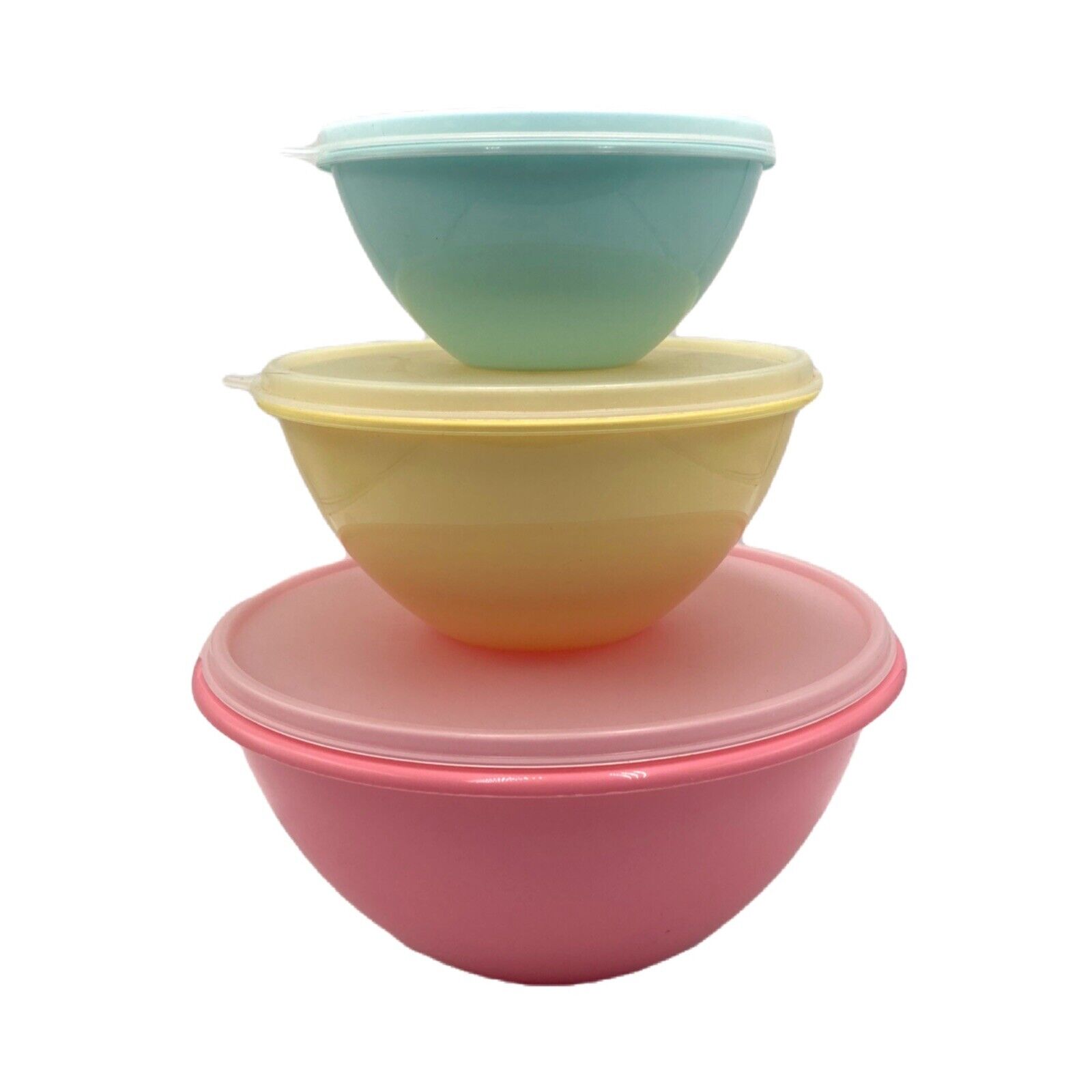 Tupperware Wonderlier Bowls 10.5 cup, 4.5 cup, 2 cup Set of 3 Pastel Colors