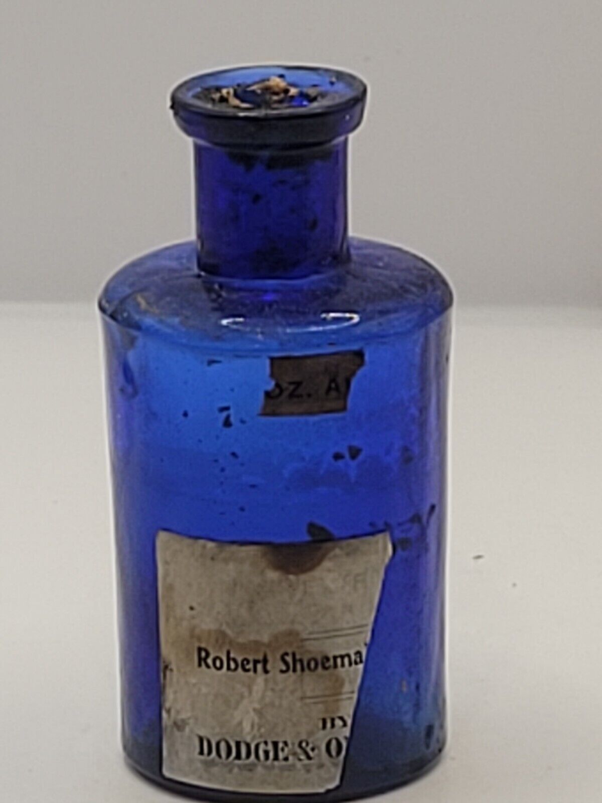 NICE 1890’S DARK COBALT BLUE LABELED EMBOSSED D & O CO for DODGE & OLCOTT NY