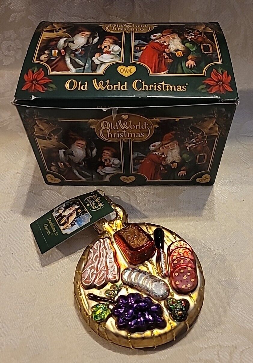 OWC Charcuterie Board Old World Christmas Glass Ornament in Original Box 2021
