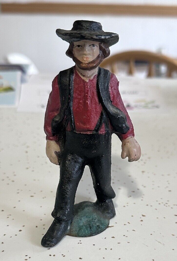 Brigham Young LDS Mormon Pioneer Figurine Statue Cast Iron Vintage Paper Weight 