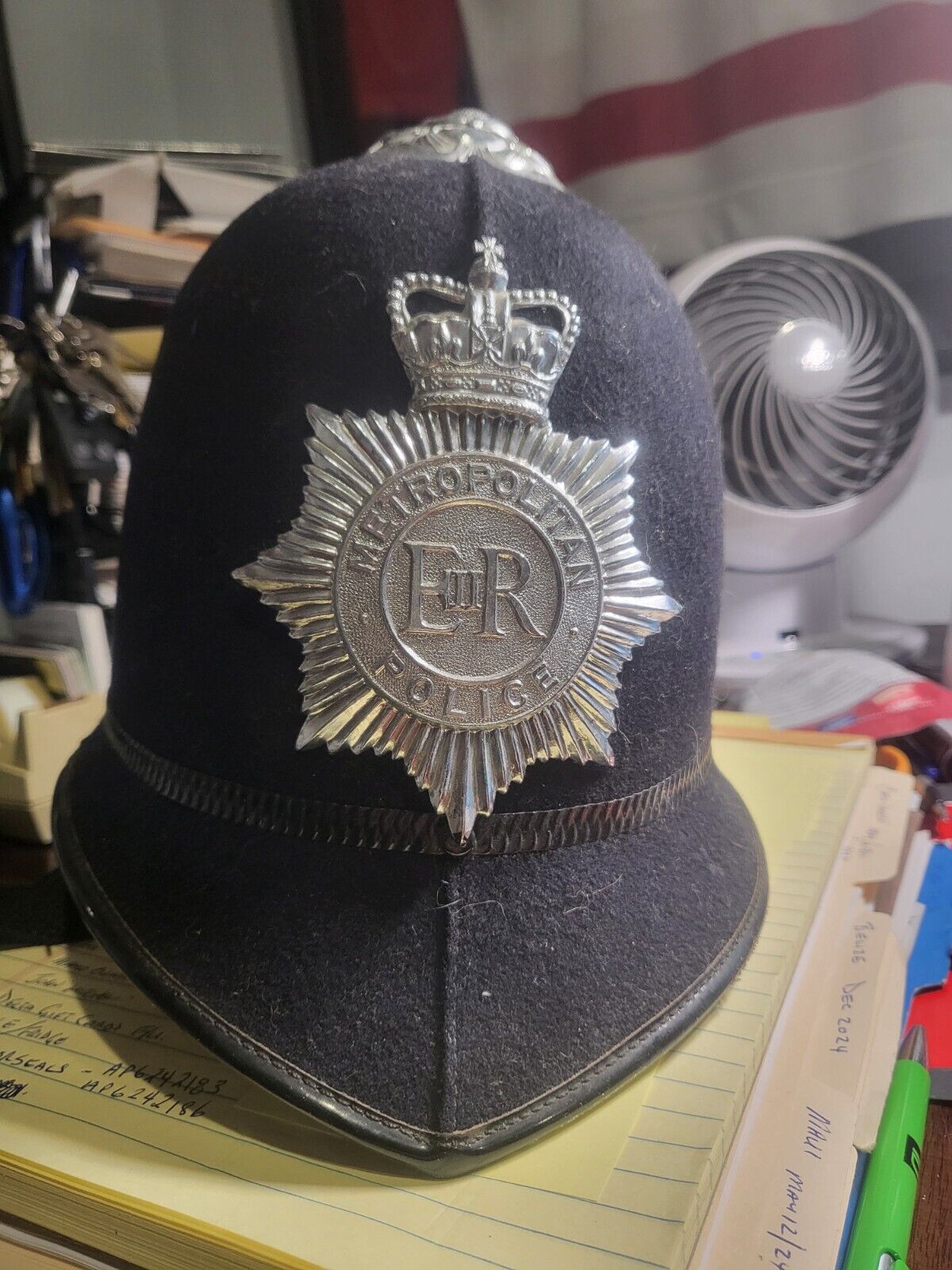 Vintage British Bobby Helmet Hat UK Metropolitan Police