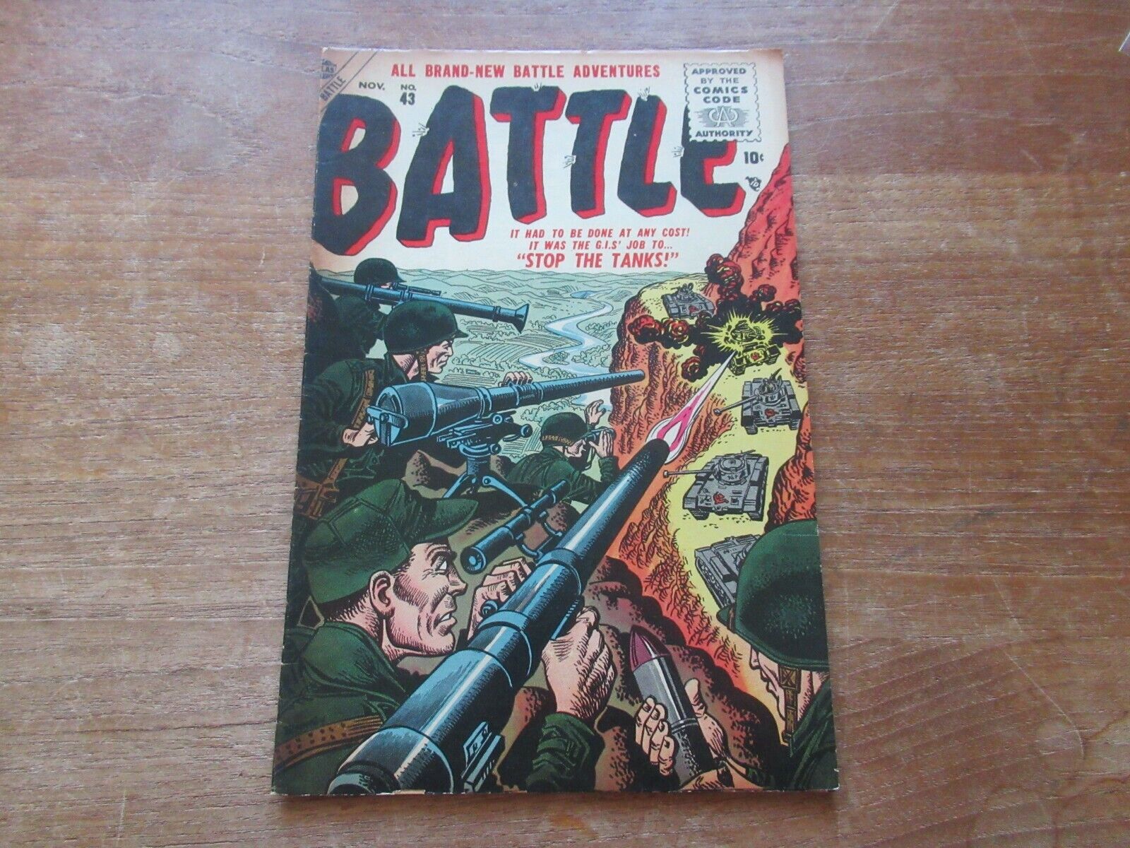 BATTLE #43 ATLAS GOLDEN AGE WAR MID HIGHER GRADE GREAT LOOKING COMIC