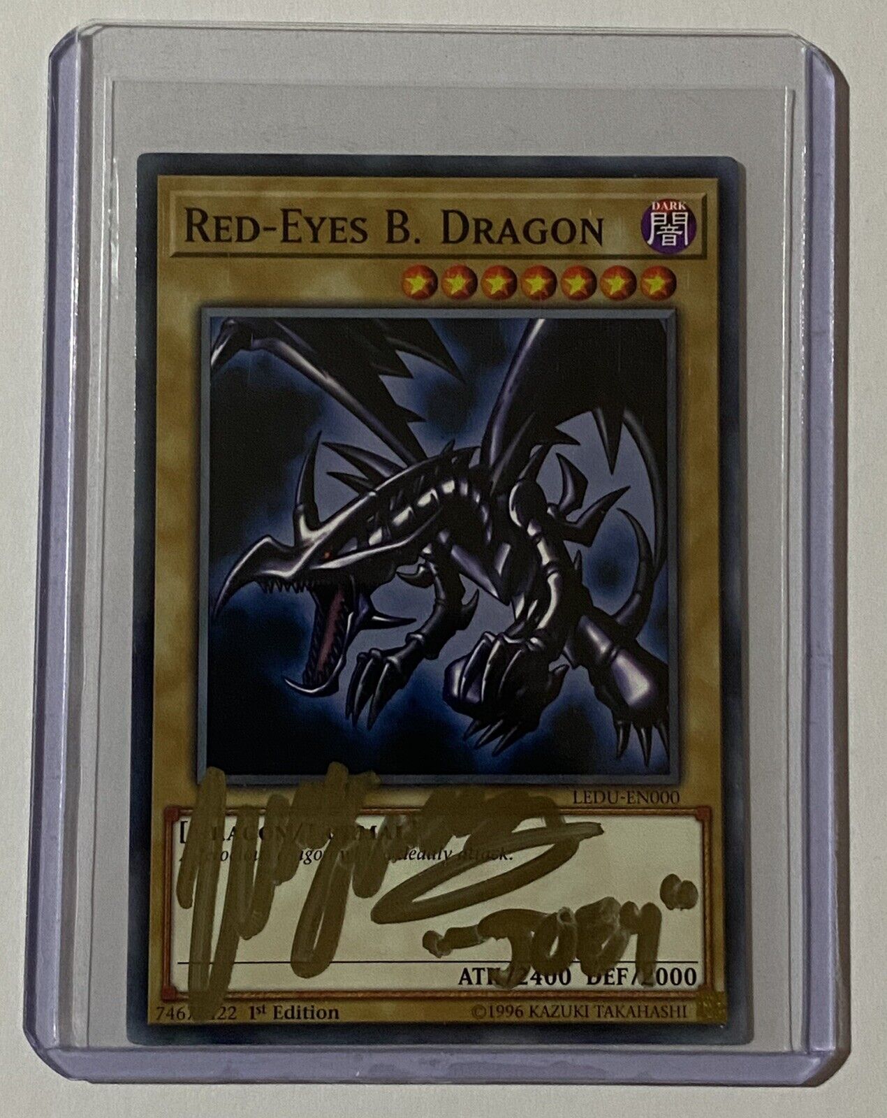 Signed Red Eyes Black Dragon yugioh card by Wayne Grayson - Joey Wheeler #2