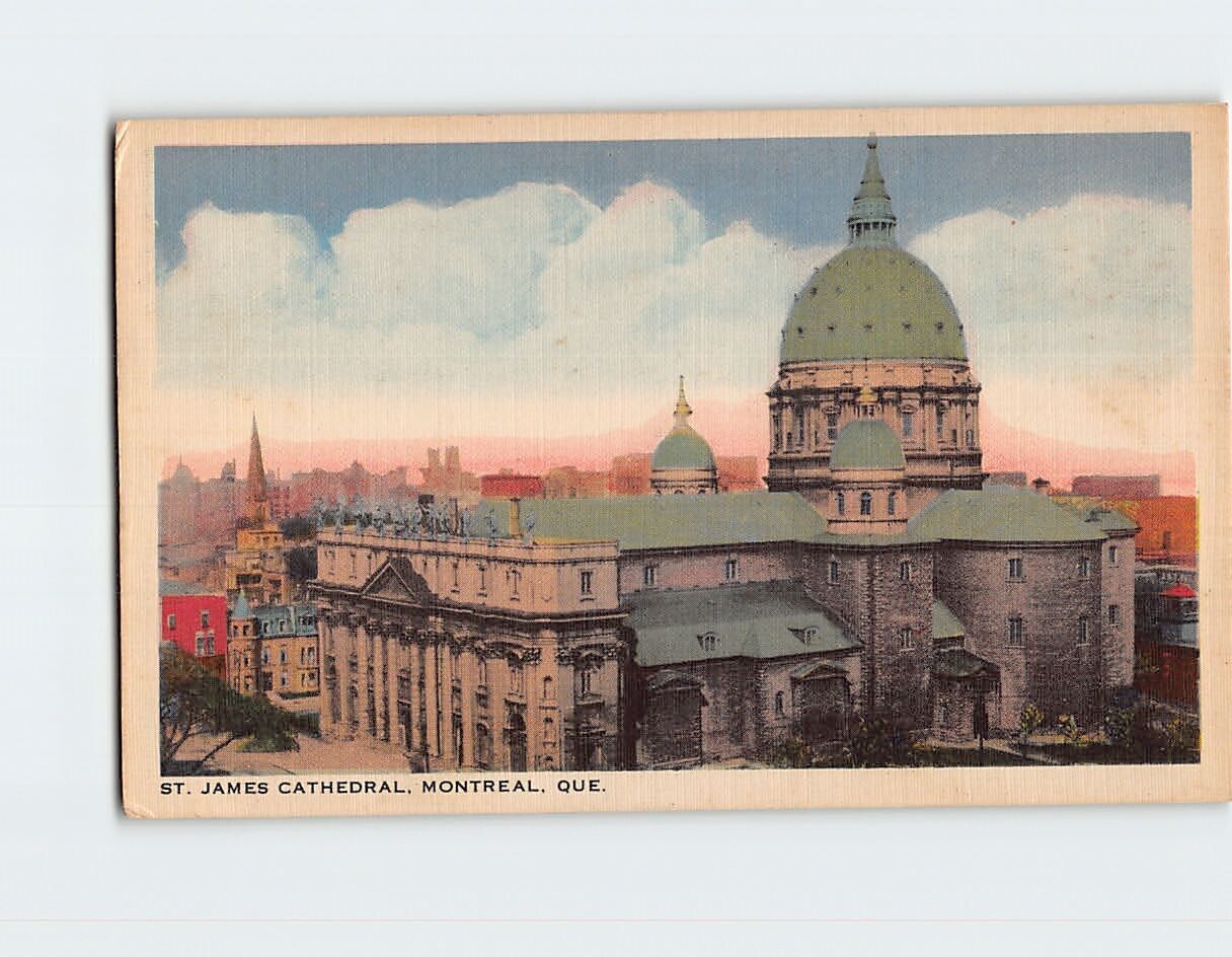Postcard St. James Cathedral Dominion Square Montreal Canada