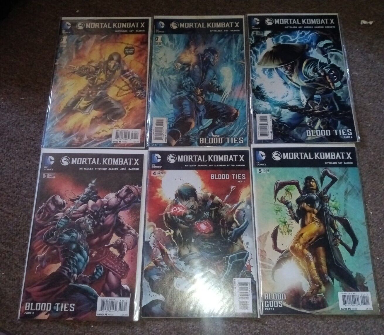 DC Comics Mortal Kombat X #1-5  Lot Blood Ties PLUS BONUS #1 